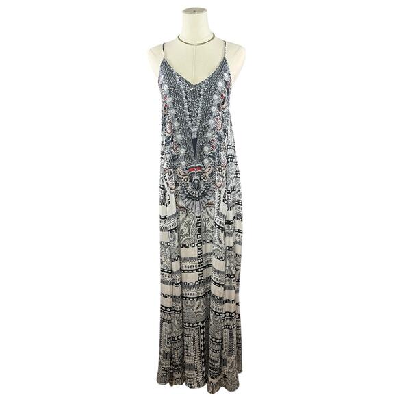 True Colours by La Moda Maxi Dress | Boho Festival Silk-Like Slip | Size S/M - Picture 2 of 13